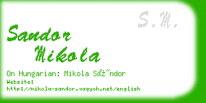 sandor mikola business card